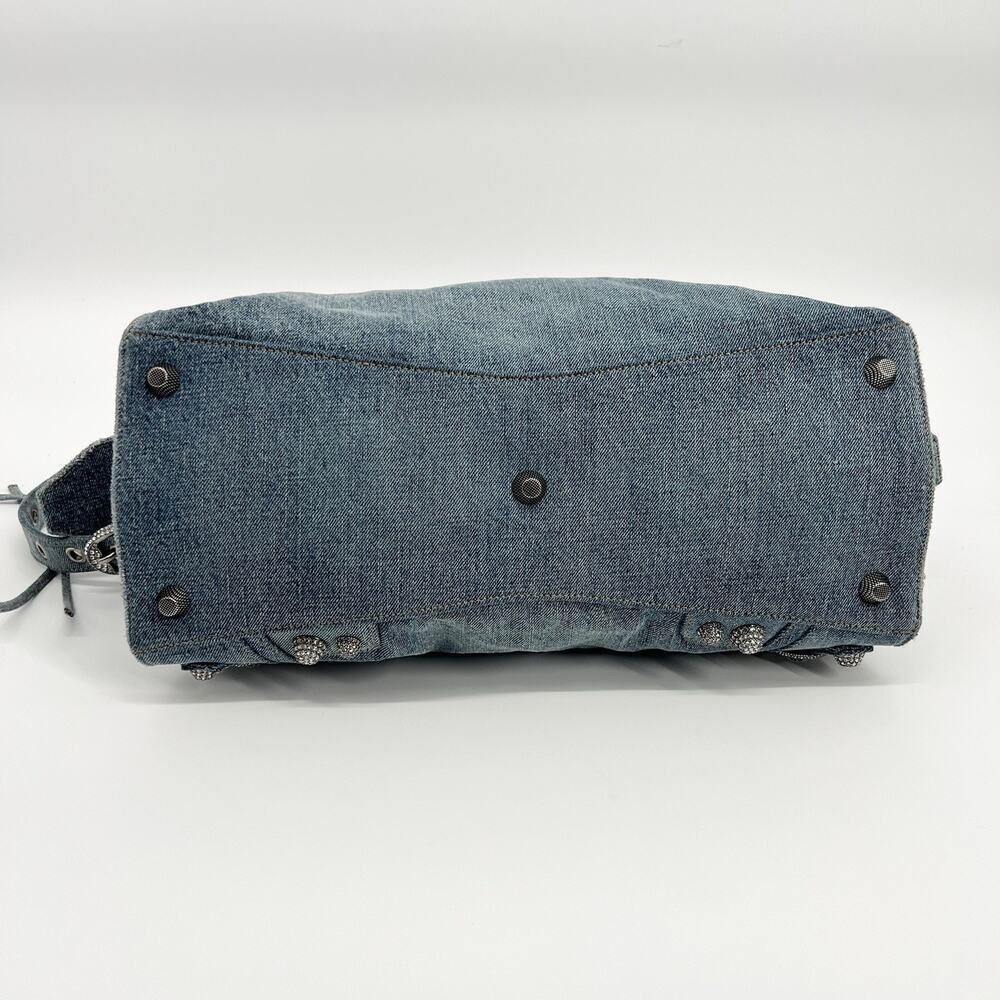 AUTHENTIC BALENCIAGA Neo Cagole City Handbag Denim Rhinestone Bag 2023 - Picture 10 of 12